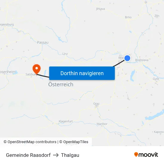 Gemeinde Raasdorf to Thalgau map