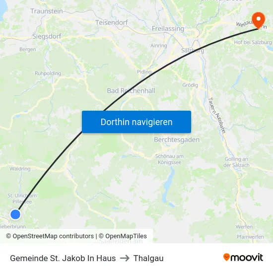 Gemeinde St. Jakob In Haus to Thalgau map