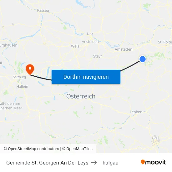 Gemeinde St. Georgen An Der Leys to Thalgau map