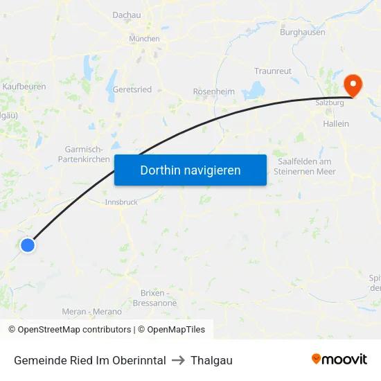 Gemeinde Ried Im Oberinntal to Thalgau map