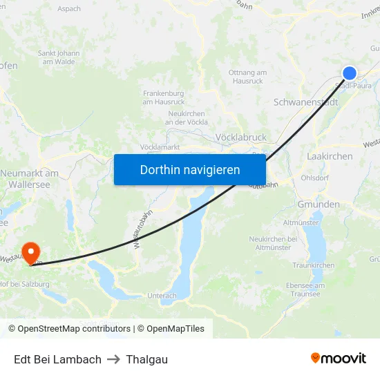 Edt Bei Lambach to Thalgau map