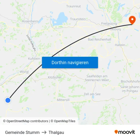 Gemeinde Stumm to Thalgau map