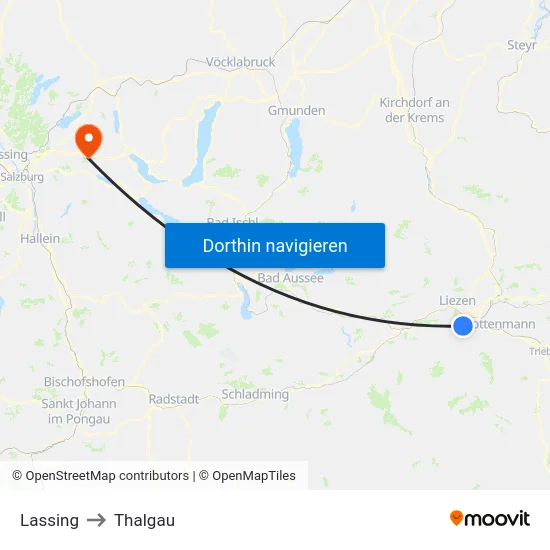 Lassing to Thalgau map