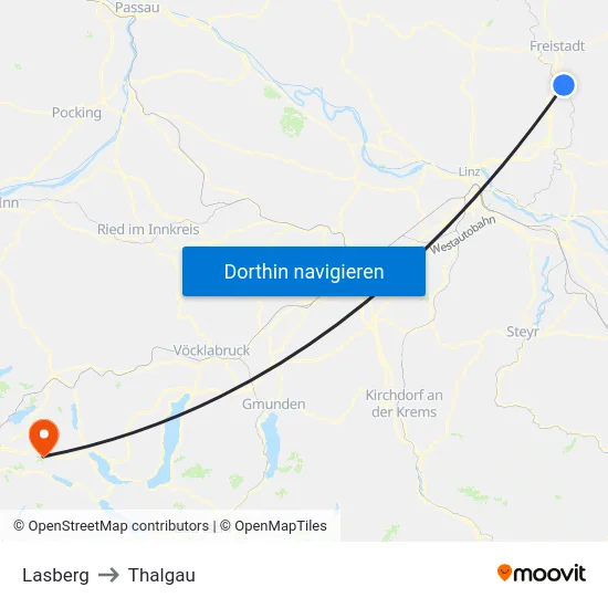 Lasberg to Thalgau map