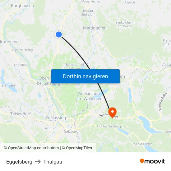 Eggelsberg to Thalgau map