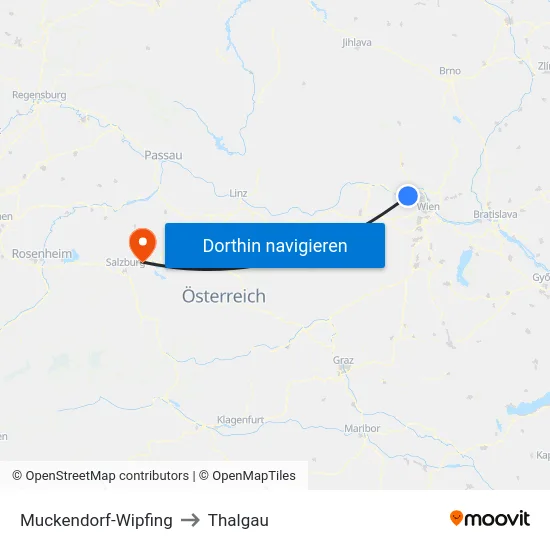 Muckendorf-Wipfing to Thalgau map