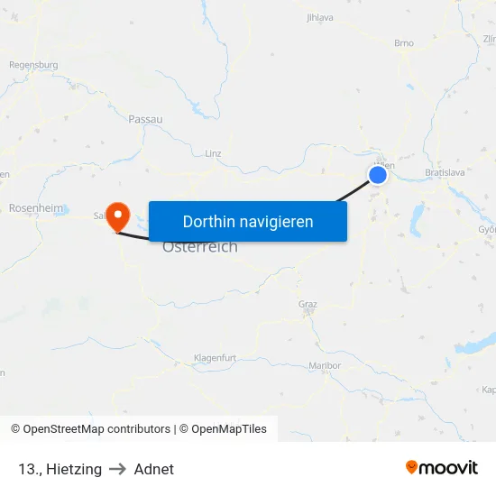 13., Hietzing to Adnet map