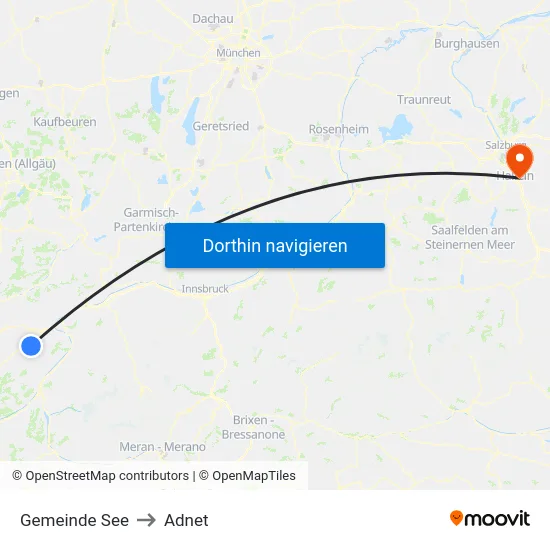Gemeinde See to Adnet map
