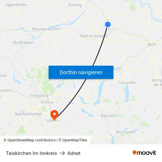 Taiskirchen Im Innkreis to Adnet map