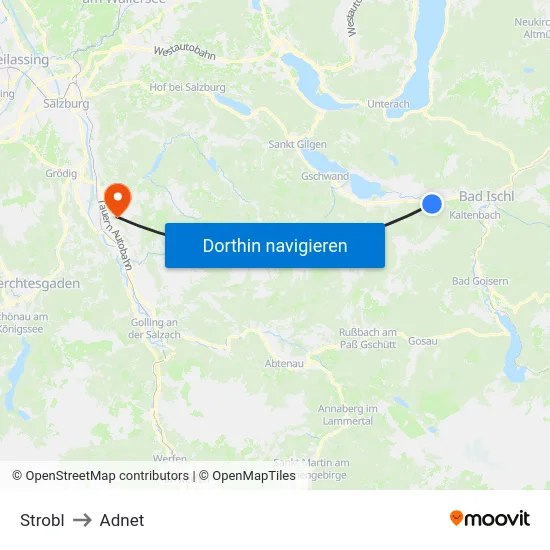 Strobl to Adnet map