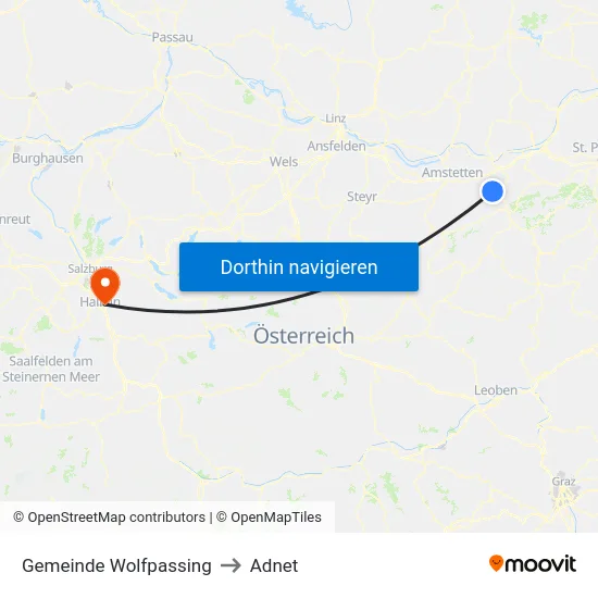 Gemeinde Wolfpassing to Adnet map