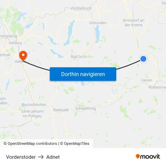 Vorderstoder to Adnet map