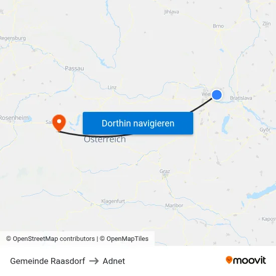 Gemeinde Raasdorf to Adnet map