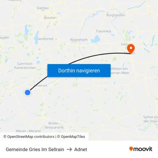 Gemeinde Gries Im Sellrain to Adnet map
