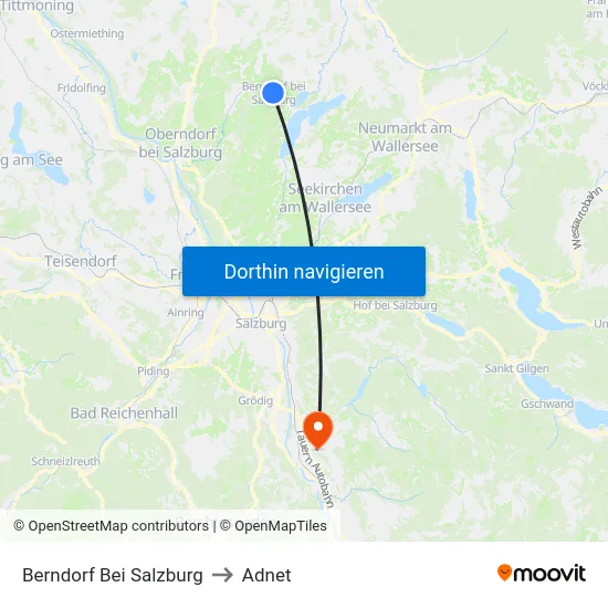 Berndorf Bei Salzburg to Adnet map