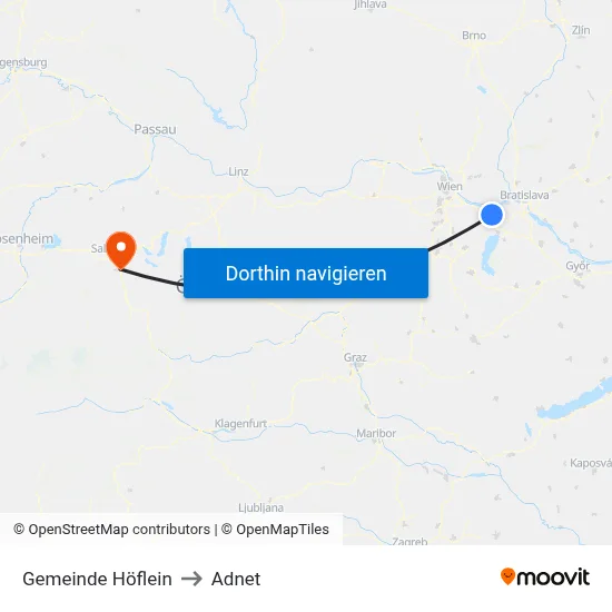 Gemeinde Höflein to Adnet map