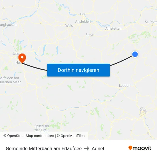 Gemeinde Mitterbach am Erlaufsee to Adnet map
