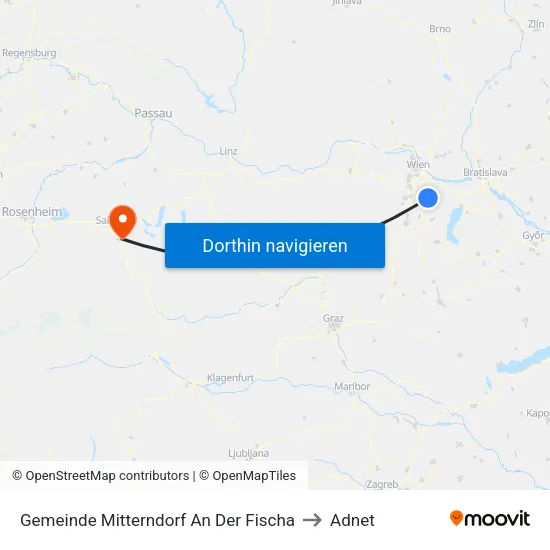Gemeinde Mitterndorf An Der Fischa to Adnet map