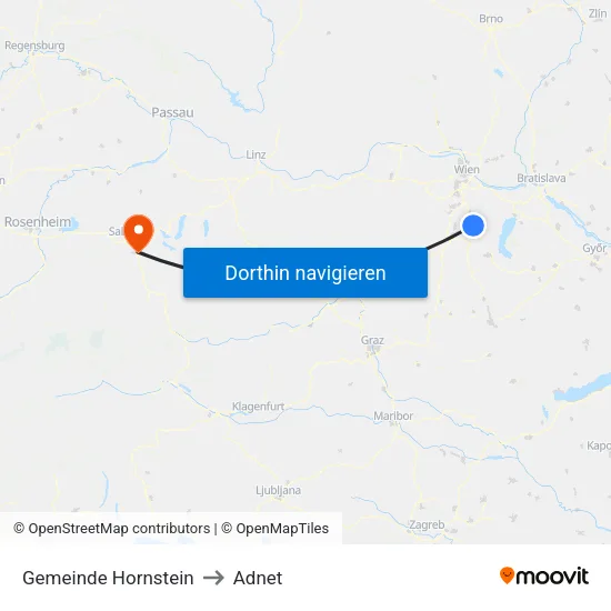 Gemeinde Hornstein to Adnet map