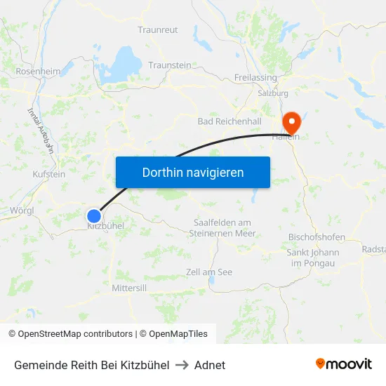 Gemeinde Reith Bei Kitzbühel to Adnet map