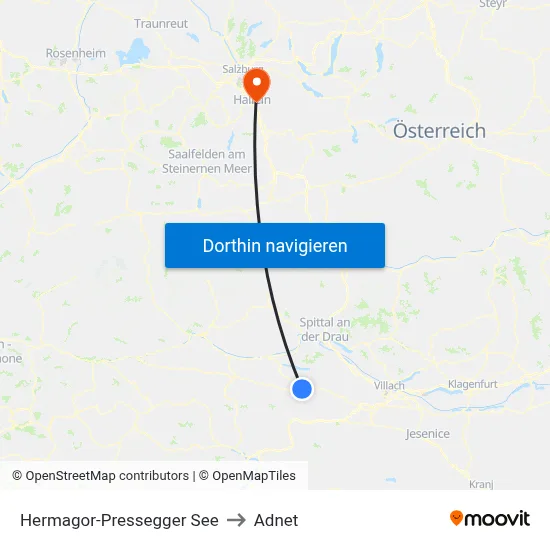 Hermagor-Pressegger See to Adnet map