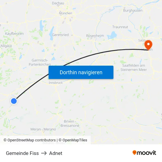 Gemeinde Fiss to Adnet map