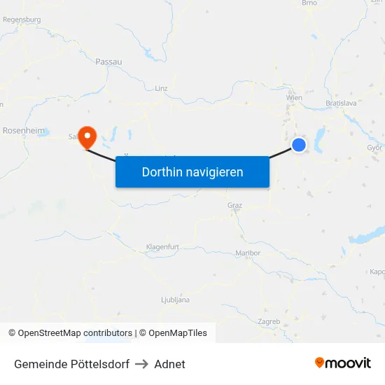 Gemeinde Pöttelsdorf to Adnet map