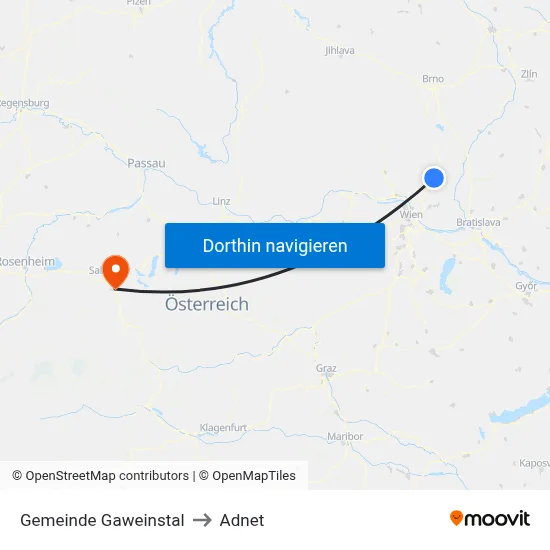Gemeinde Gaweinstal to Adnet map