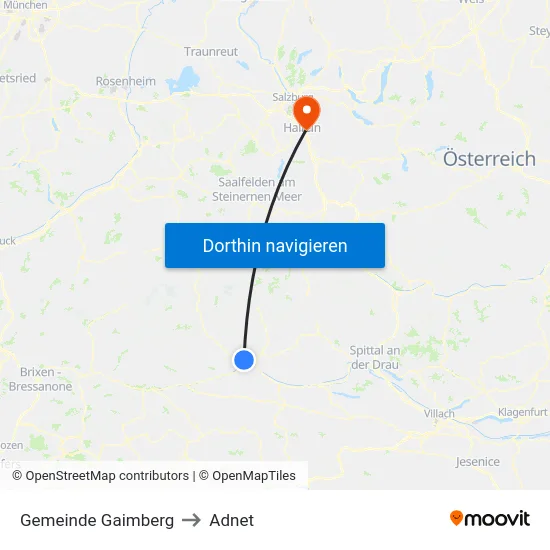Gemeinde Gaimberg to Adnet map