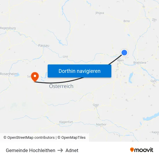 Gemeinde Hochleithen to Adnet map