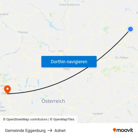 Gemeinde Eggenburg to Adnet map