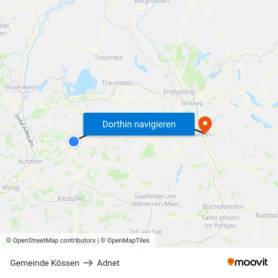 Gemeinde Kössen to Adnet map