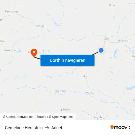 Gemeinde Hernstein to Adnet map