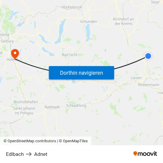 Edlbach to Adnet map