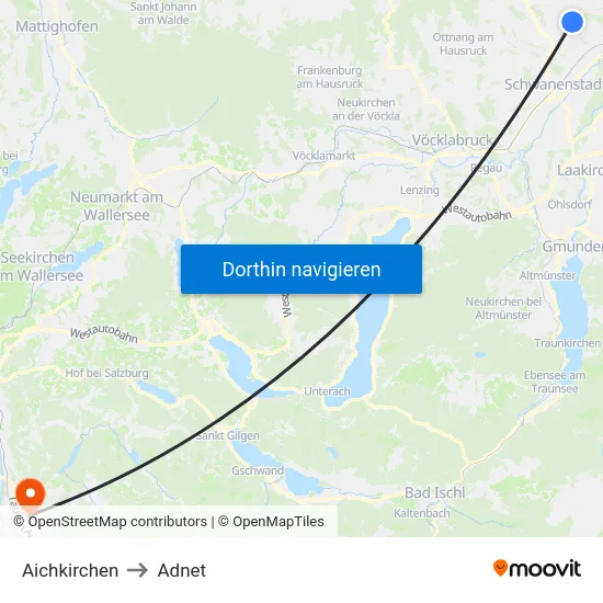 Aichkirchen to Adnet map