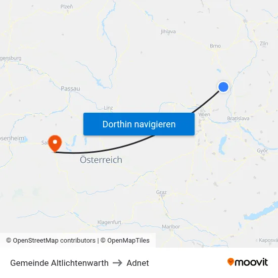 Gemeinde Altlichtenwarth to Adnet map
