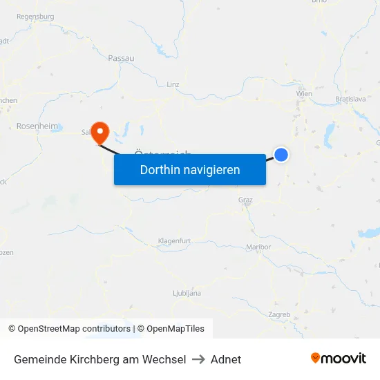 Gemeinde Kirchberg am Wechsel to Adnet map