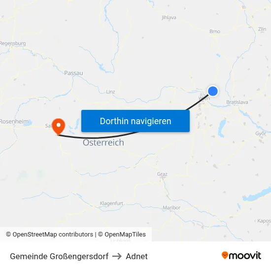 Gemeinde Großengersdorf to Adnet map