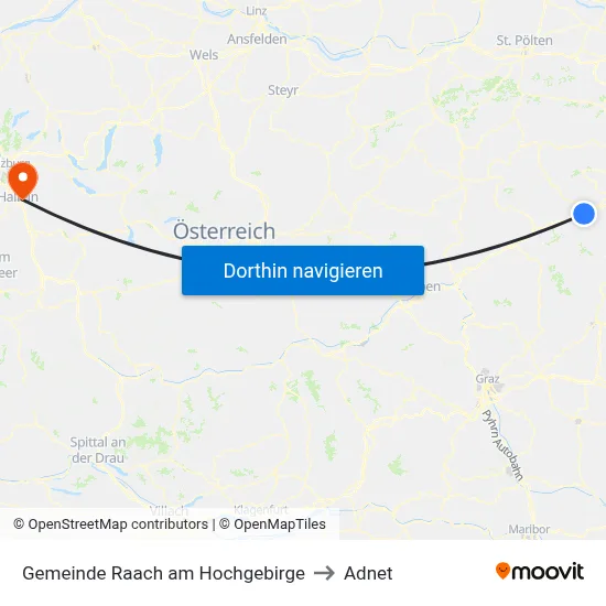 Gemeinde Raach am Hochgebirge to Adnet map