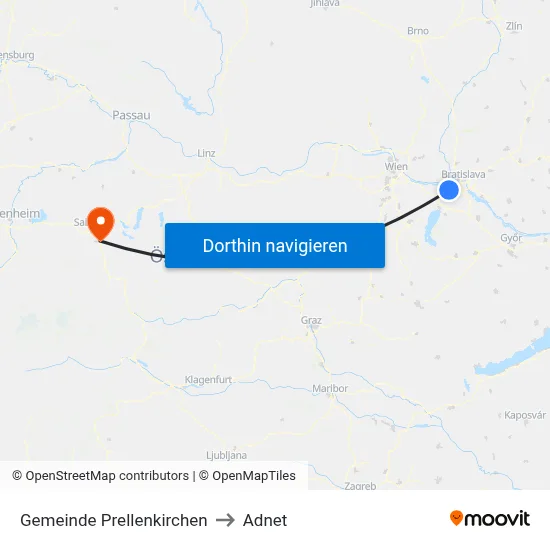Gemeinde Prellenkirchen to Adnet map