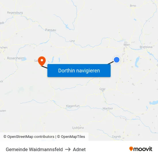 Gemeinde Waidmannsfeld to Adnet map
