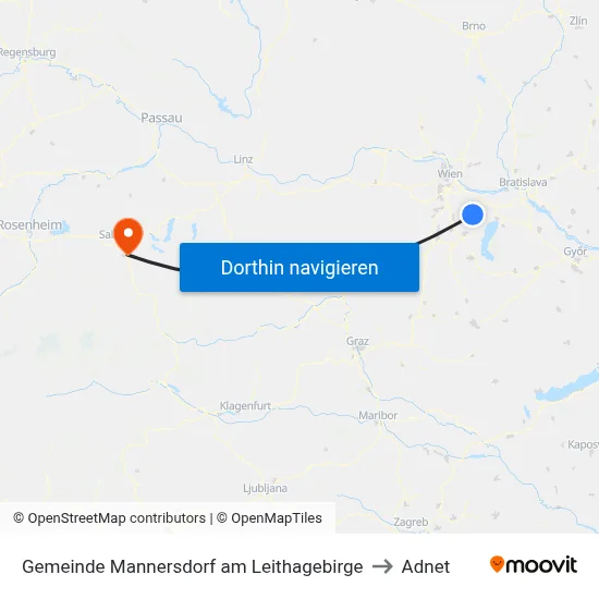 Gemeinde Mannersdorf am Leithagebirge to Adnet map