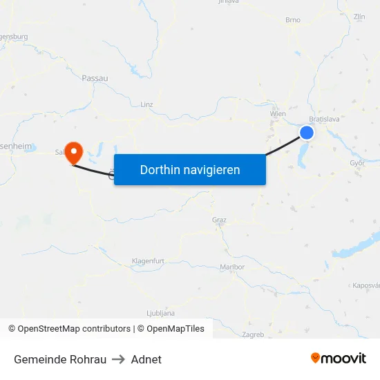 Gemeinde Rohrau to Adnet map