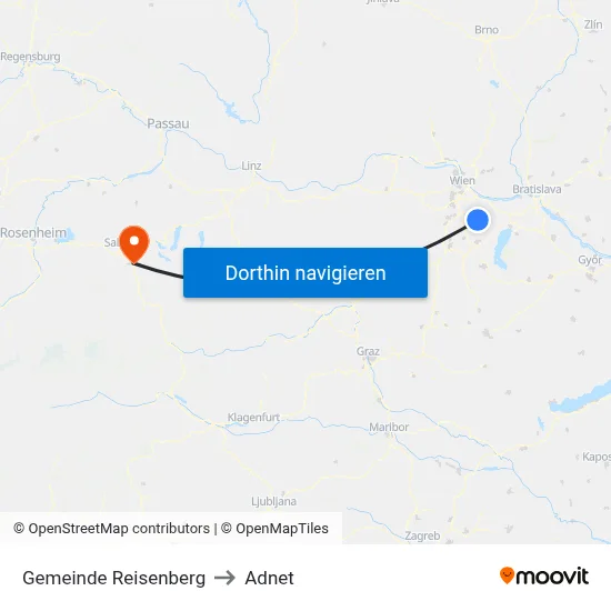 Gemeinde Reisenberg to Adnet map