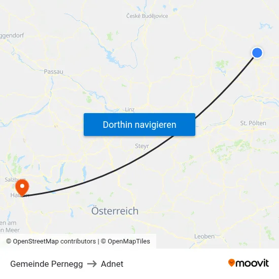 Gemeinde Pernegg to Adnet map