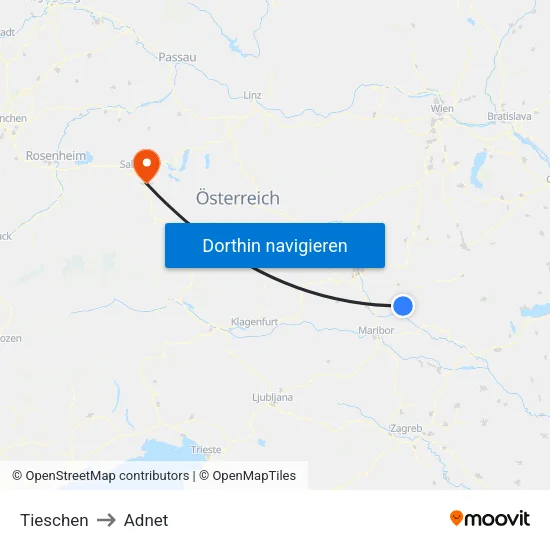 Tieschen to Adnet map