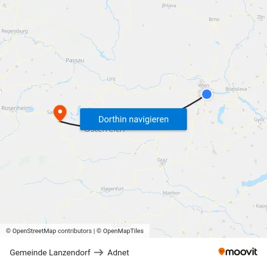 Gemeinde Lanzendorf to Adnet map