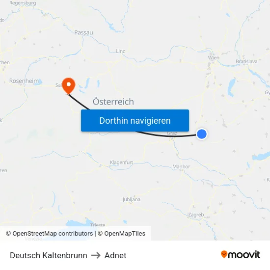 Deutsch Kaltenbrunn to Adnet map