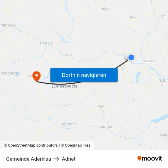 Gemeinde Aderklaa to Adnet map