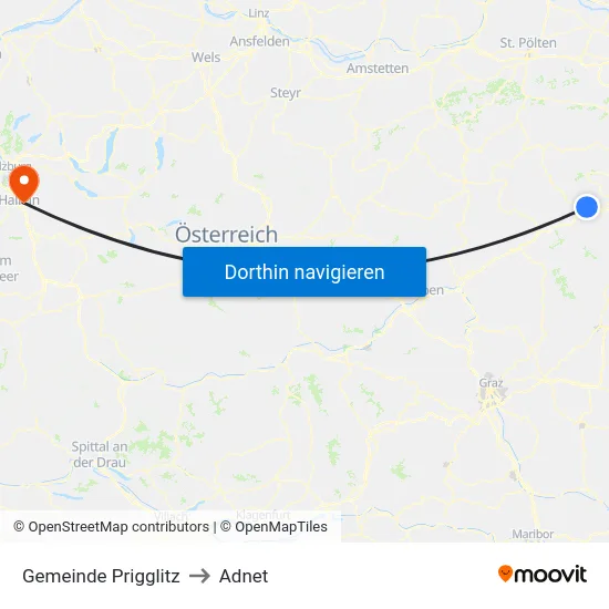 Gemeinde Prigglitz to Adnet map